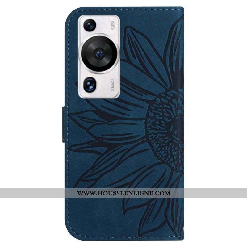 Housse Huawei P60 Pro Tournesol et Bandoulière