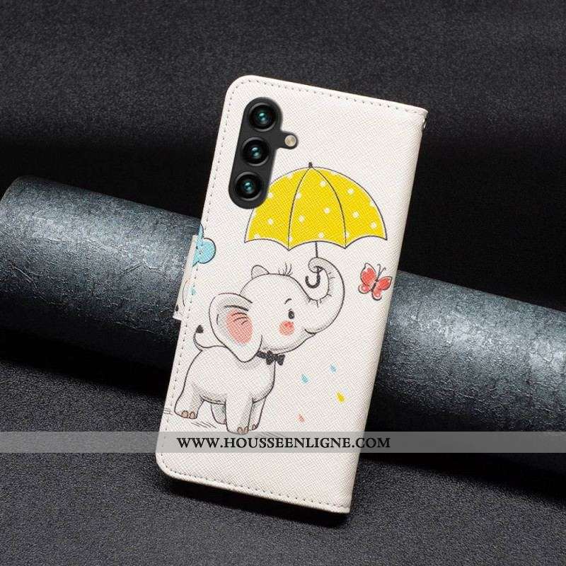 Housse Samsung Galaxy A14 5G / A14 Éléphant sous la Pluie