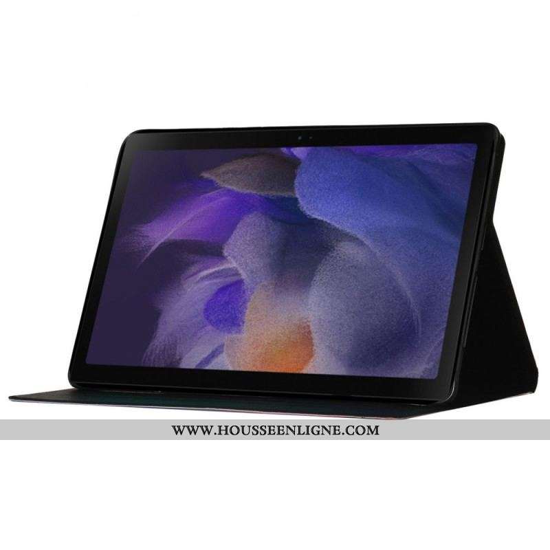 Housse Samsung Galaxy Tab A8 (2021) Chat et Papillon Bleu