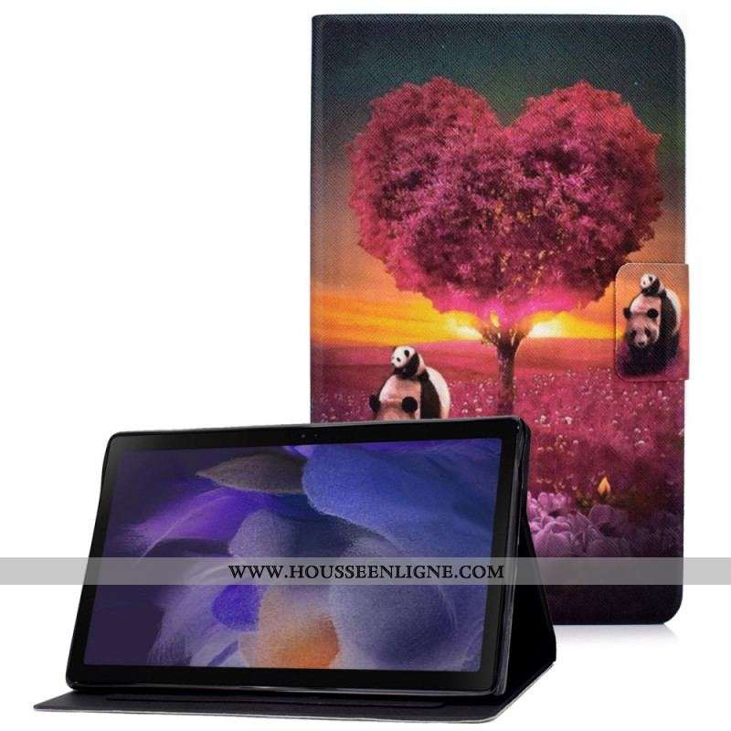 Housse Samsung Galaxy Tab A8 (2021) Panda Coeur