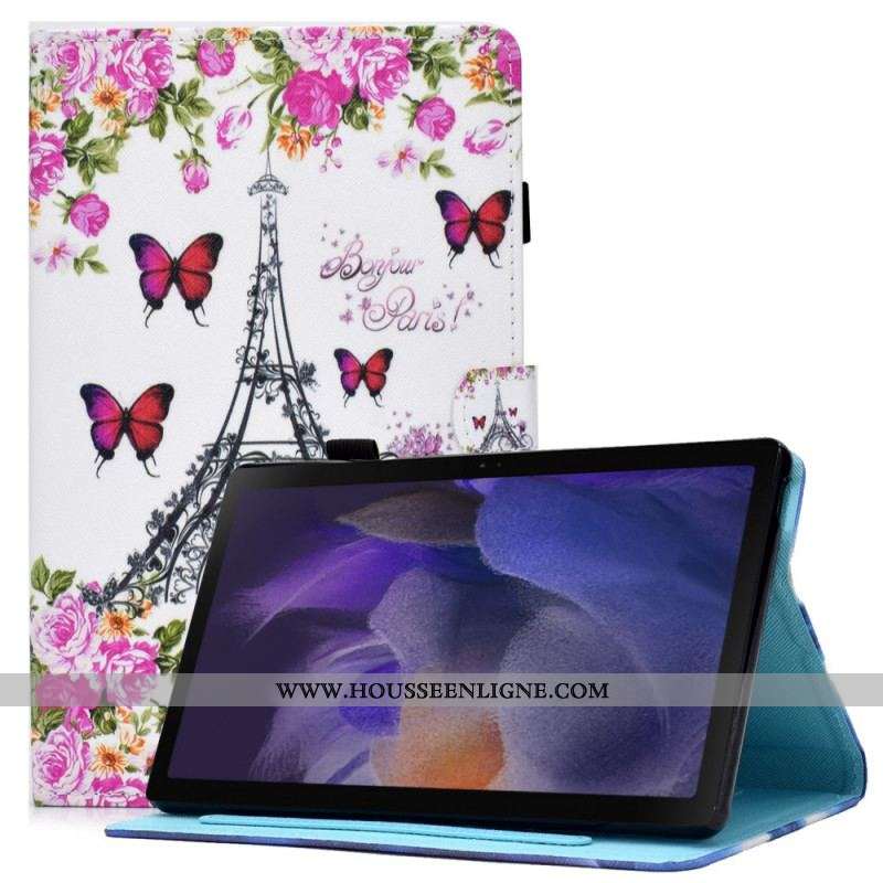 Housse Samsung Galaxy Tab A8 (2021) Tour Eiffel Vélo