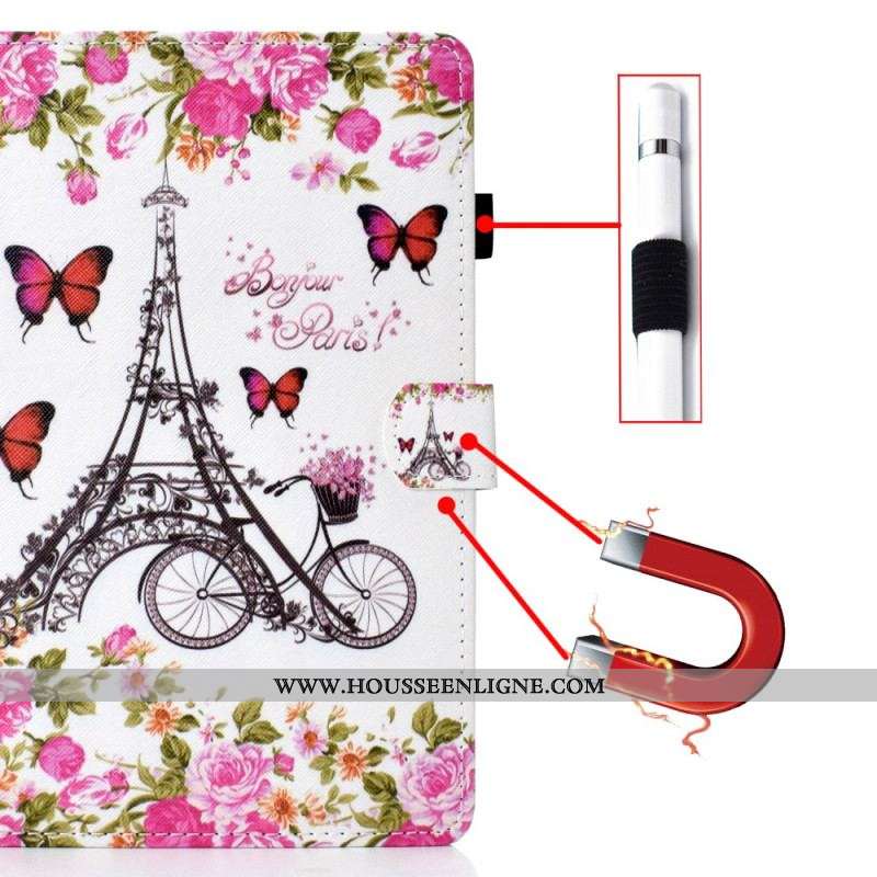 Housse Samsung Galaxy Tab A8 (2021) Tour Eiffel Vélo