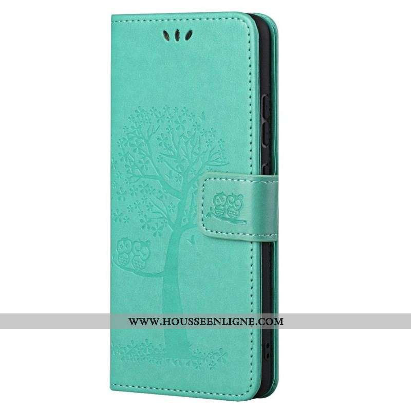 Housse Xiaomi Redmi Note 11 Pro / Note 11 Pro 5G Arbre et Hiboux à Lanière
