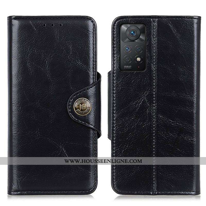 Housse Xiaomi Redmi Note 11 Pro / Note 11 Pro 5G Simili Cuir Verni Bouton KHAZNEH