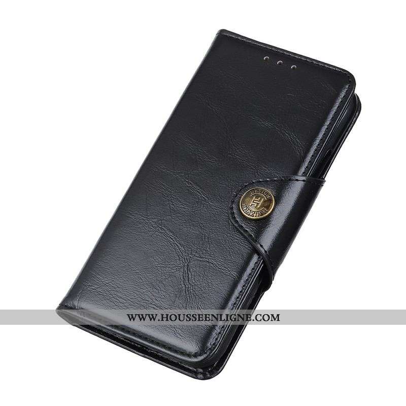 Housse Xiaomi Redmi Note 11 Pro / Note 11 Pro 5G Simili Cuir Verni Bouton KHAZNEH