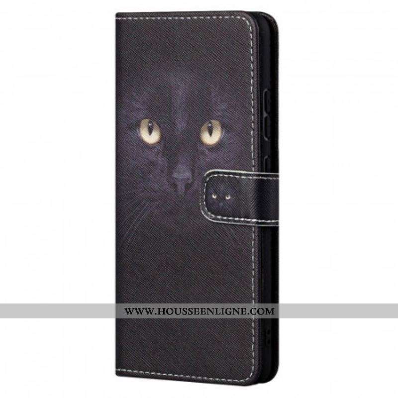 Housse Xiaomi Redmi Note 11 Pro / Note 11 Pro 5G Yeux de Chat Noir à Lanière