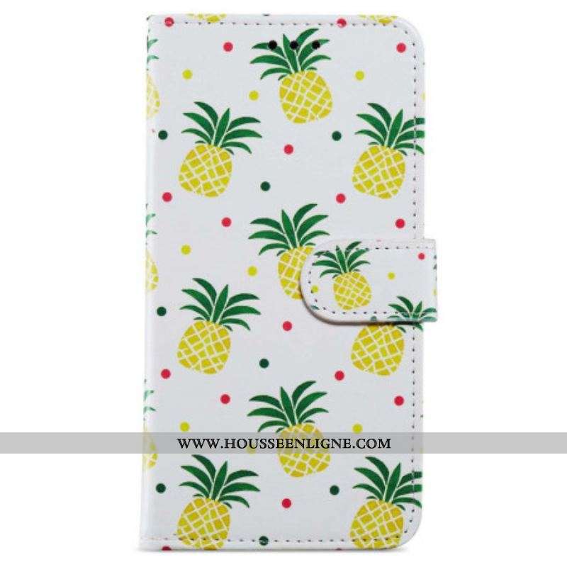 Housse iPhone 15 Ananas à Lanière