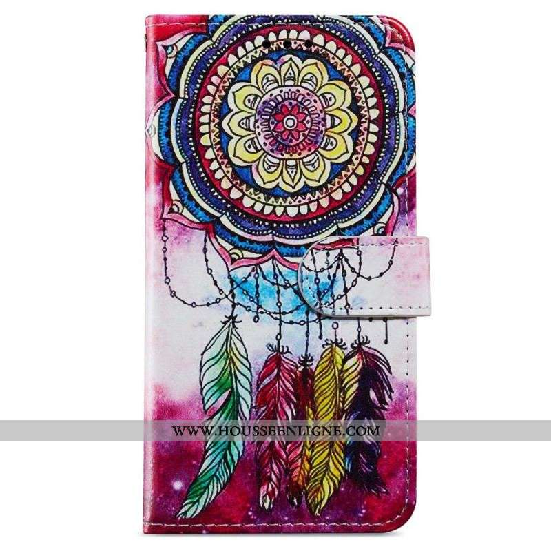 Housse iPhone 15 Attrape Rêves Aquarelle à Lanière