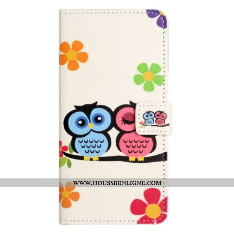 Housse iPhone 15 Couple de Hiboux