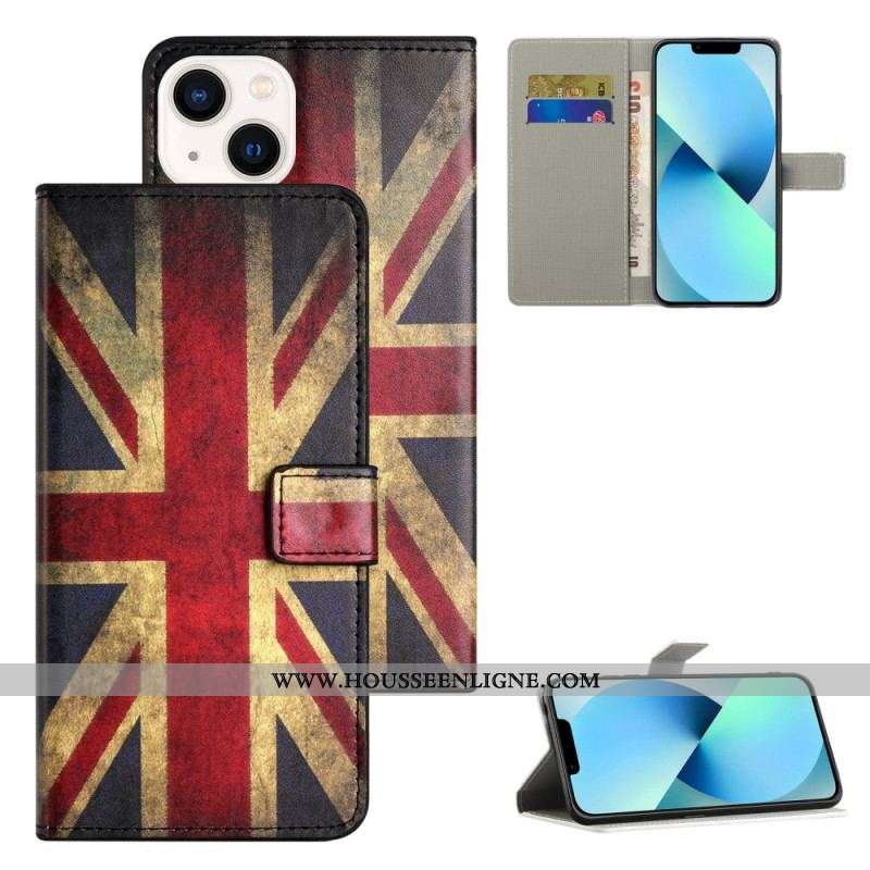 Housse iPhone 15 Drapeau Anglais Vintage