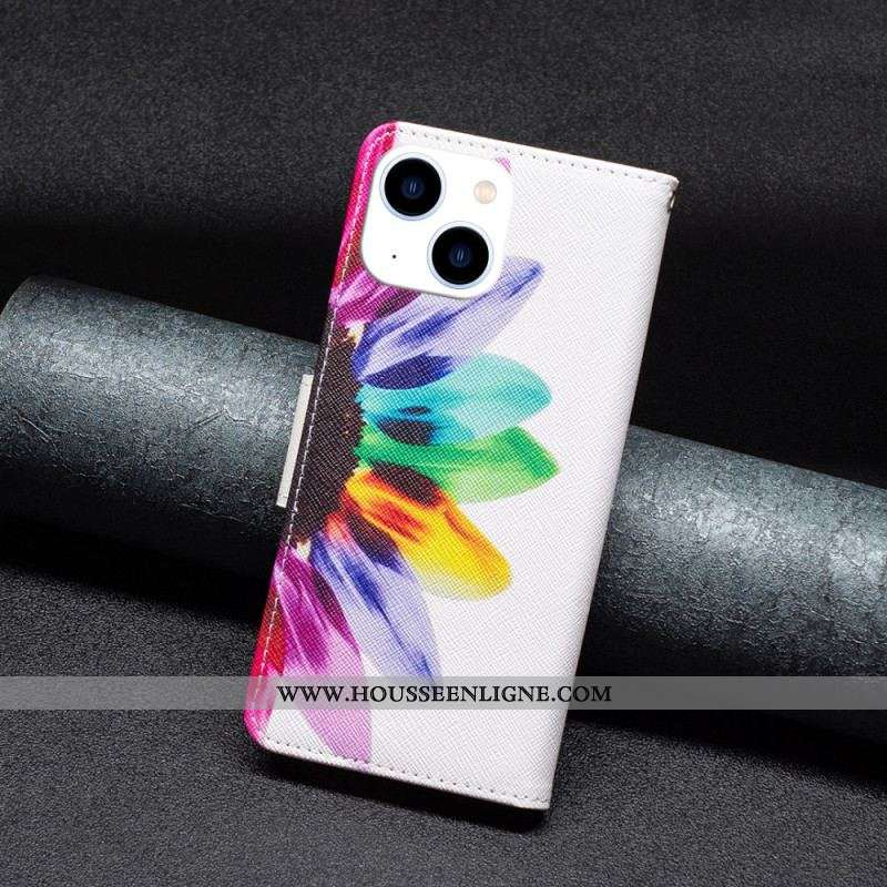 Housse iPhone 15 Fleur Aquarelle