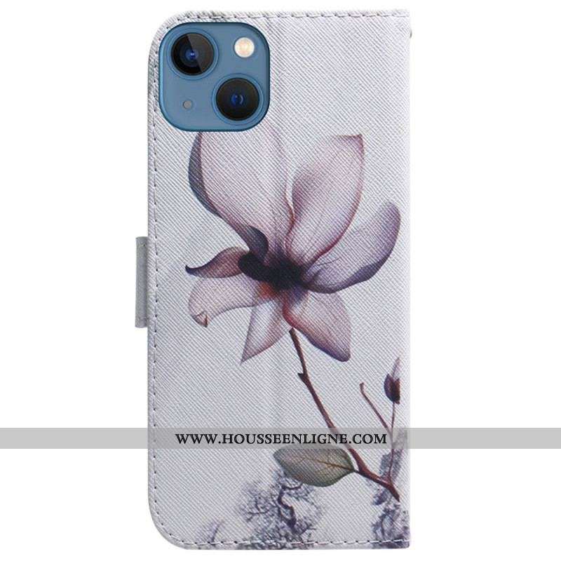 Housse iPhone 15 Fleur Vieux Rose