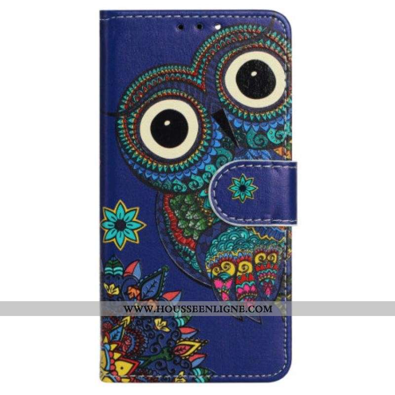 Housse iPhone 15 Hibou Tribal à Lanière