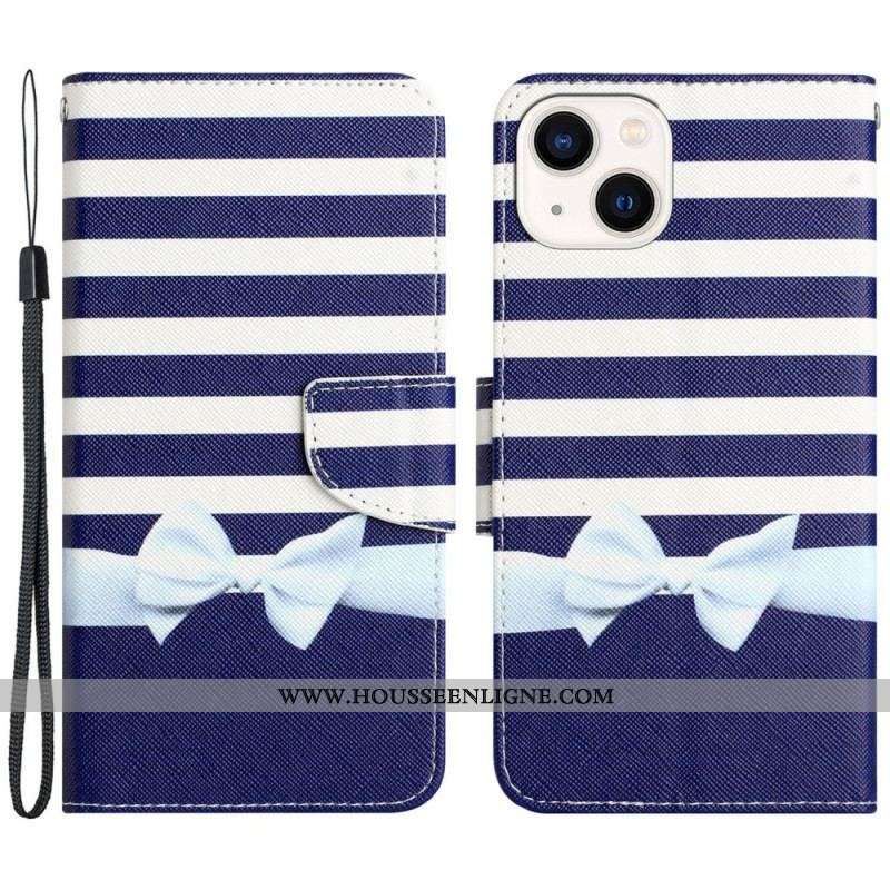 Housse iPhone 15 Jolie Marinière à Lanière