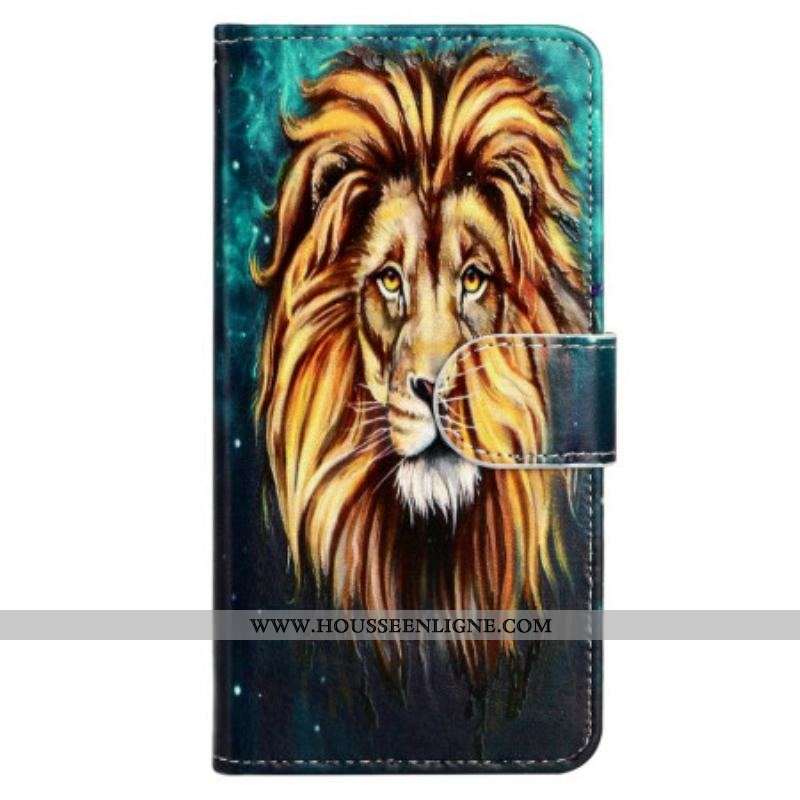 Housse iPhone 15 Lion Graphique à Lanière