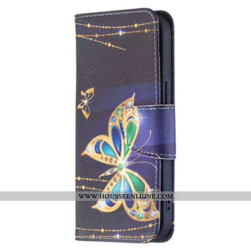 Housse iPhone 15 Papillons Précieux