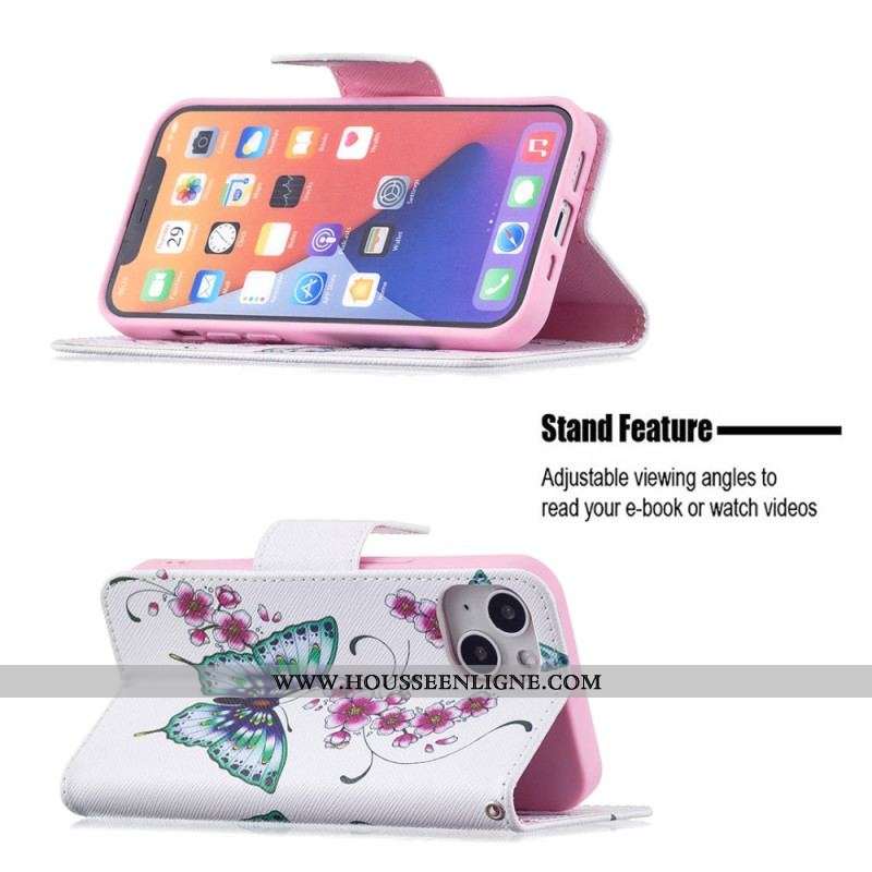 Housse iPhone 15 Papillons en Vol