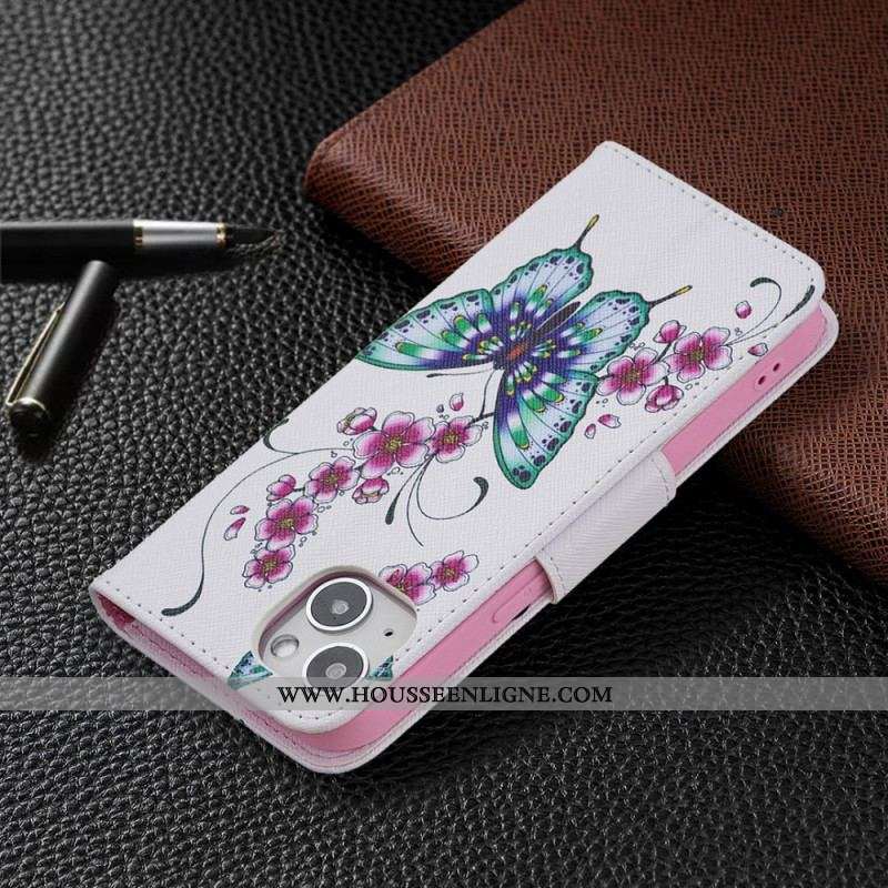 Housse iPhone 15 Papillons en Vol