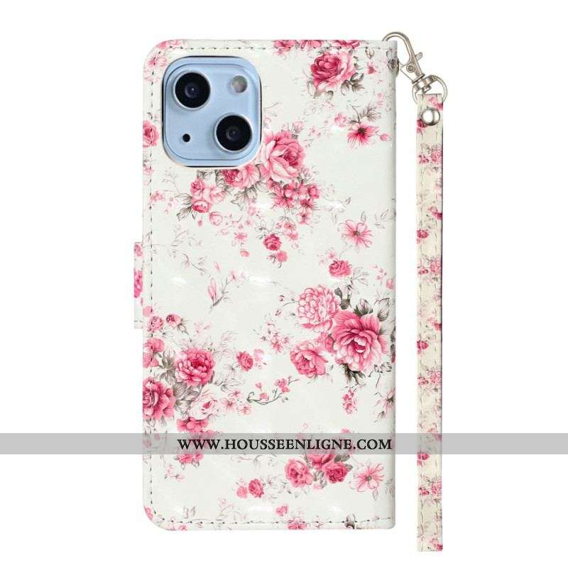 Housse iPhone 15 Plus Chaton 3D à Lanière
