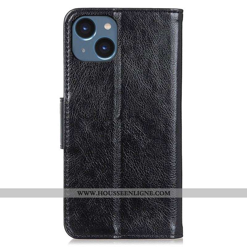 Housse iPhone 15 Plus Cuir Nappa Fendu
