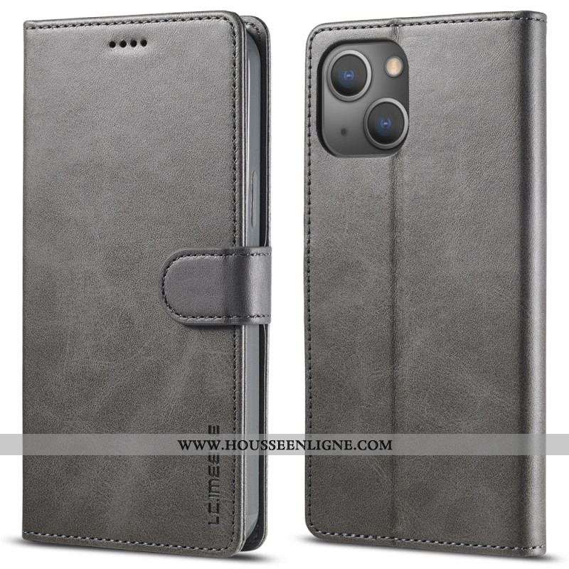 Housse iPhone 15 Plus Effet Cuir LC.IMEEKE