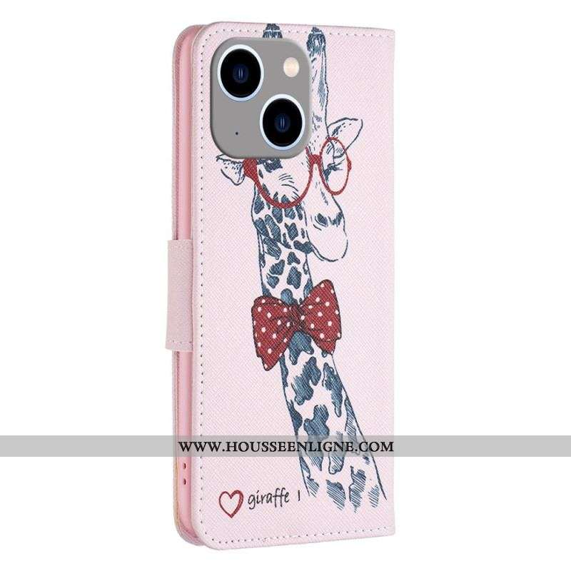 Housse iPhone 15 Plus Girafe Intello
