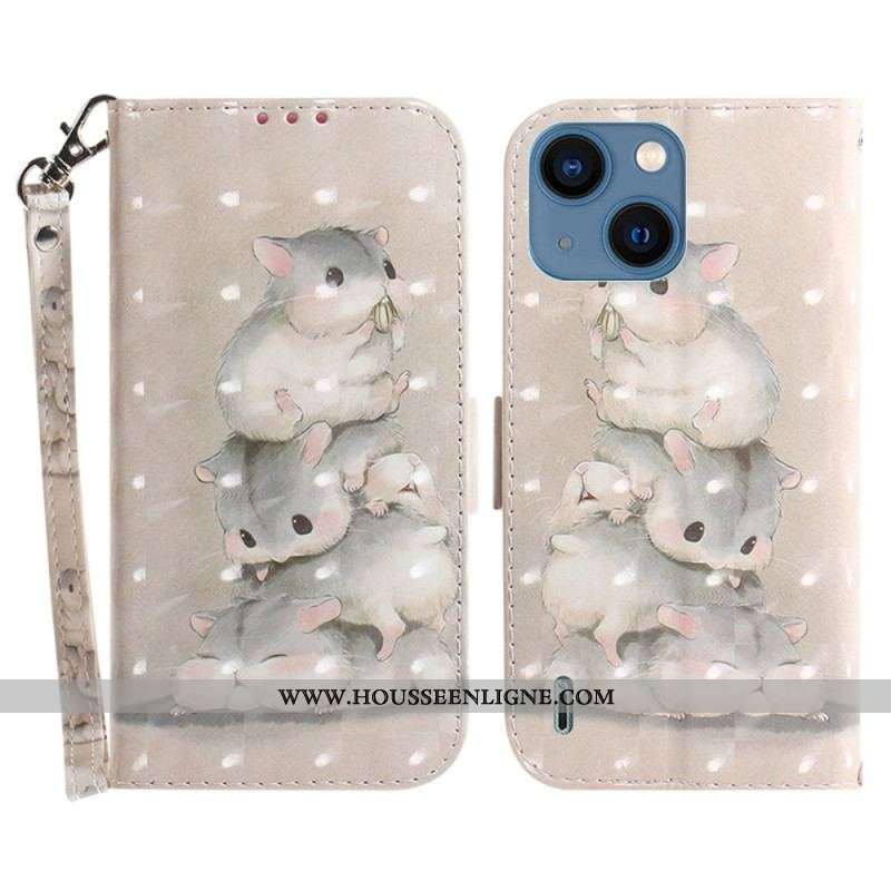 Housse iPhone 15 Plus Hamsters à Lanière