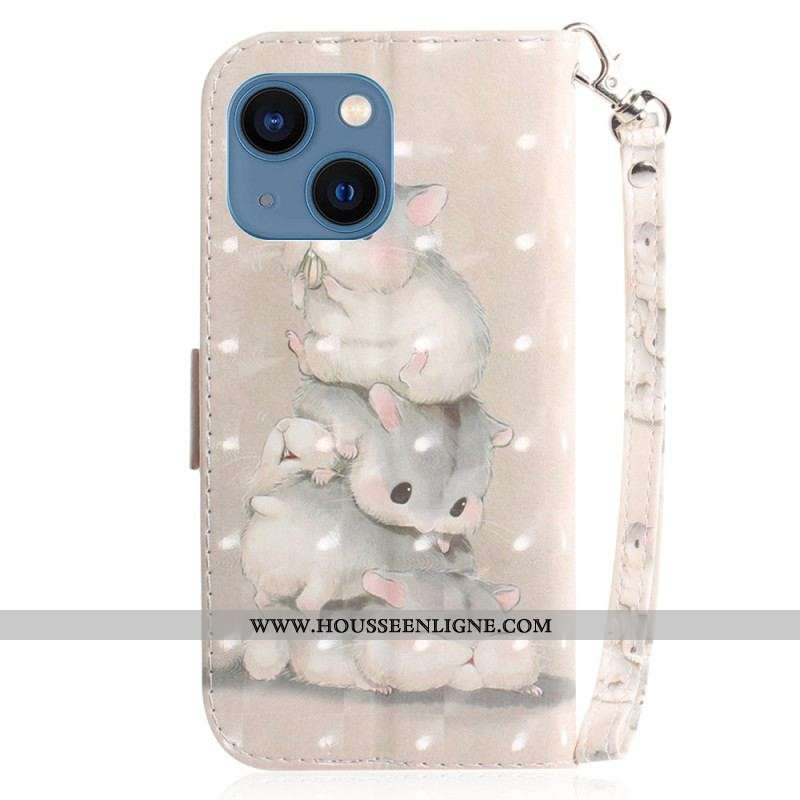 Housse iPhone 15 Plus Hamsters à Lanière