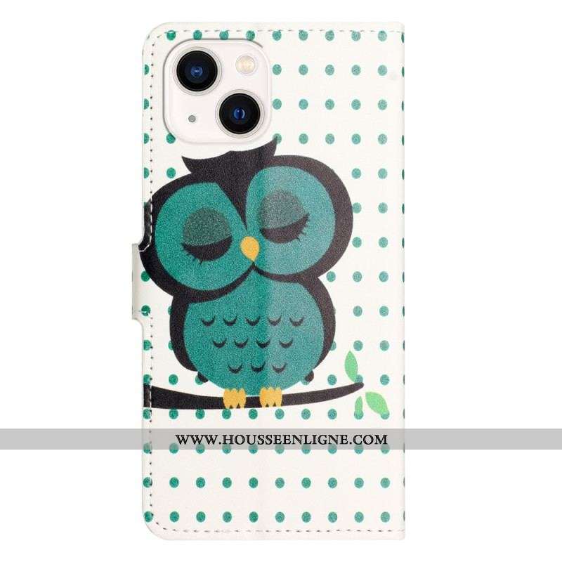 Housse iPhone 15 Plus Hibou Endormi