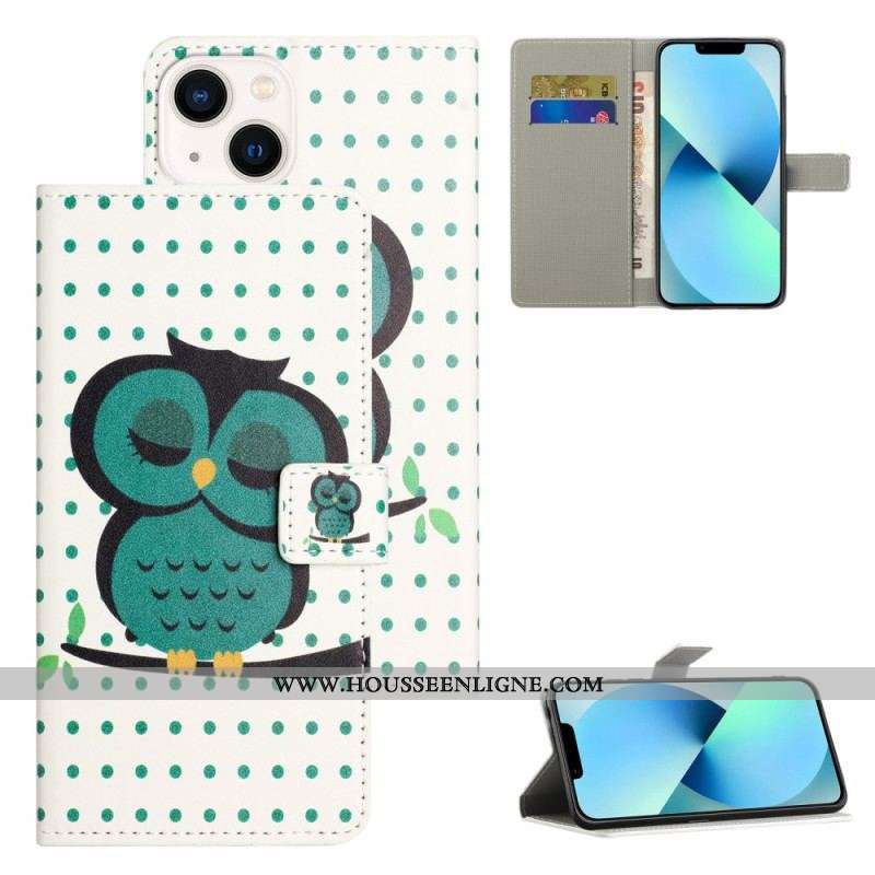 Housse iPhone 15 Plus Hibou Endormi