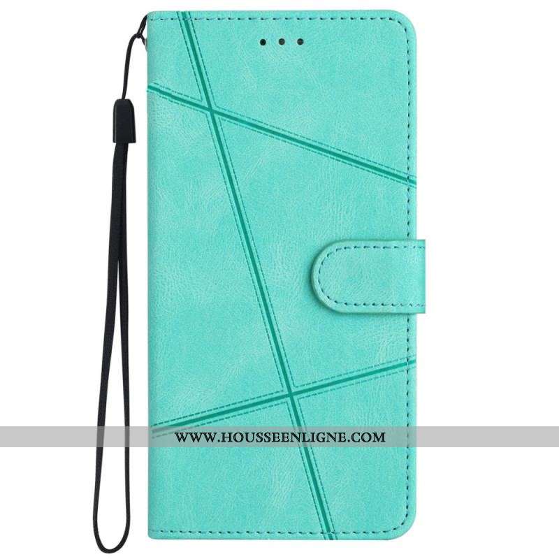 Housse iPhone 15 Plus Lignes avec Lanière