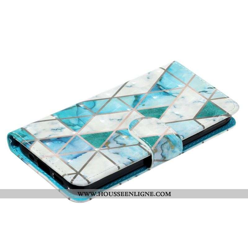 Housse iPhone 15 Plus Marbre 3D à Lanière