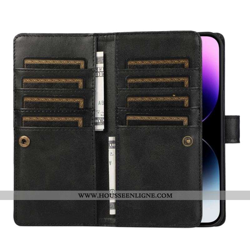 Housse iPhone 15 Plus Multi-Cartes et Pochette Frontale