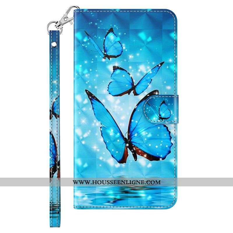 Housse iPhone 15 Plus Papillons 3D à Lanière