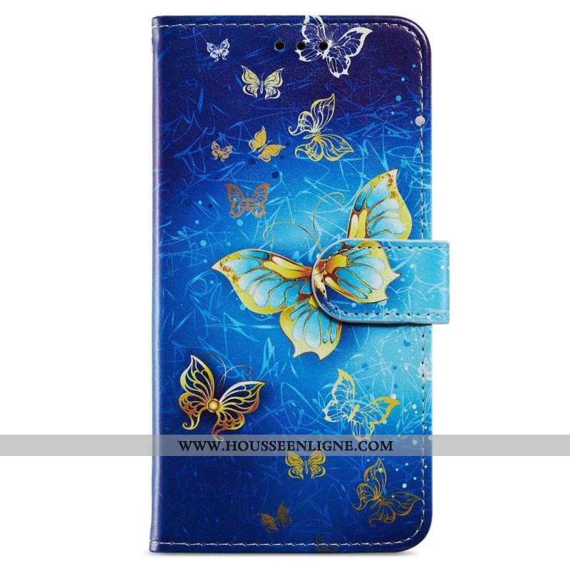 Housse iPhone 15 Plus Papillons en Vol à Lanière