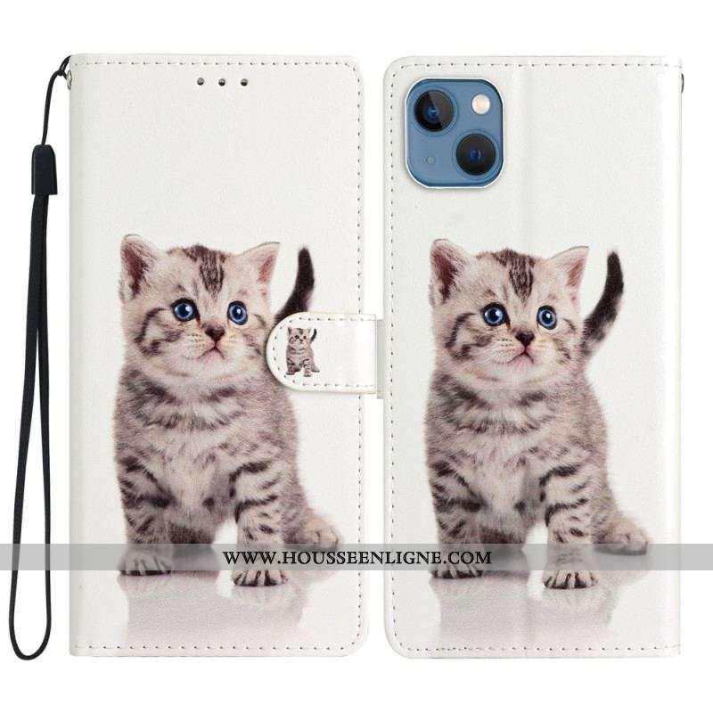 Housse iPhone 15 Plus Petit Chat à Lanière