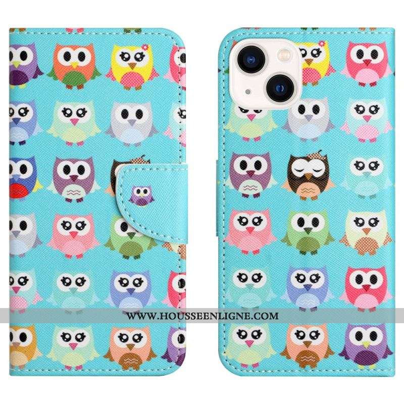 Housse iPhone 15 Plus Tribu de Hiboux