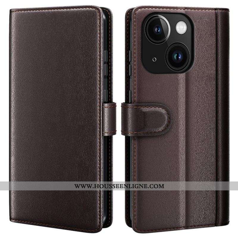 Housse iPhone 15 Plus Véritable Cuir