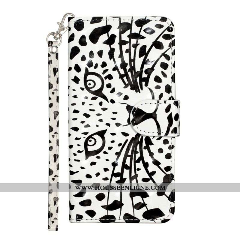 Housse iPhone 15 Pro Léopard 3D à Lanière