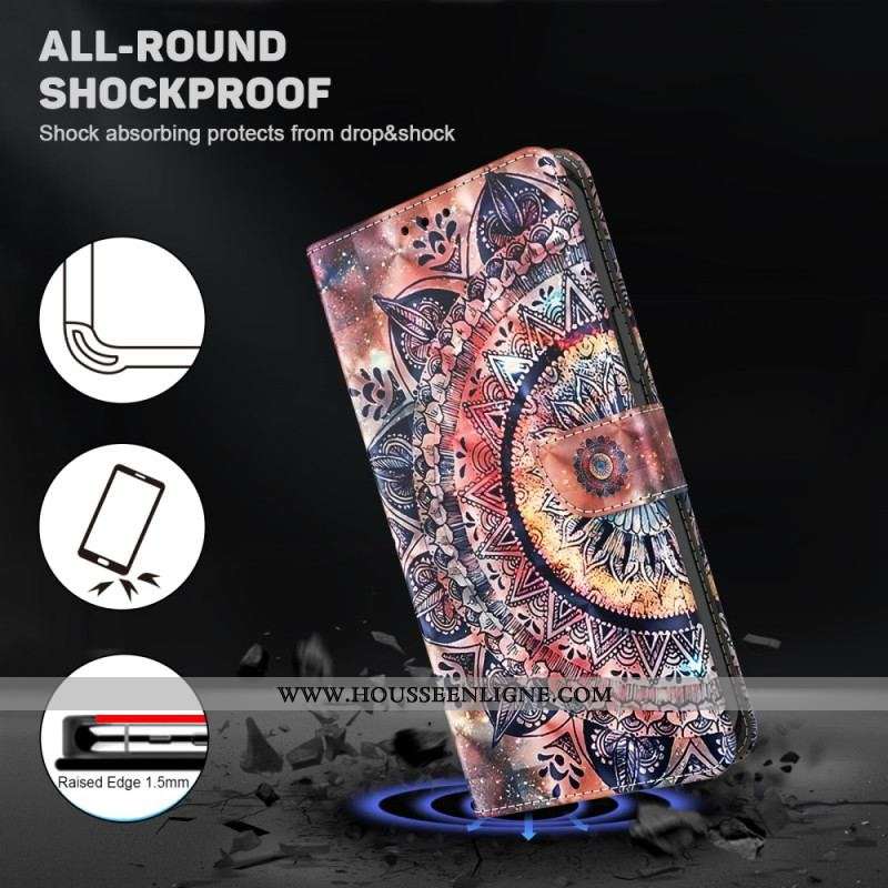 Housse iPhone 15 Pro Mandala à Lanière
