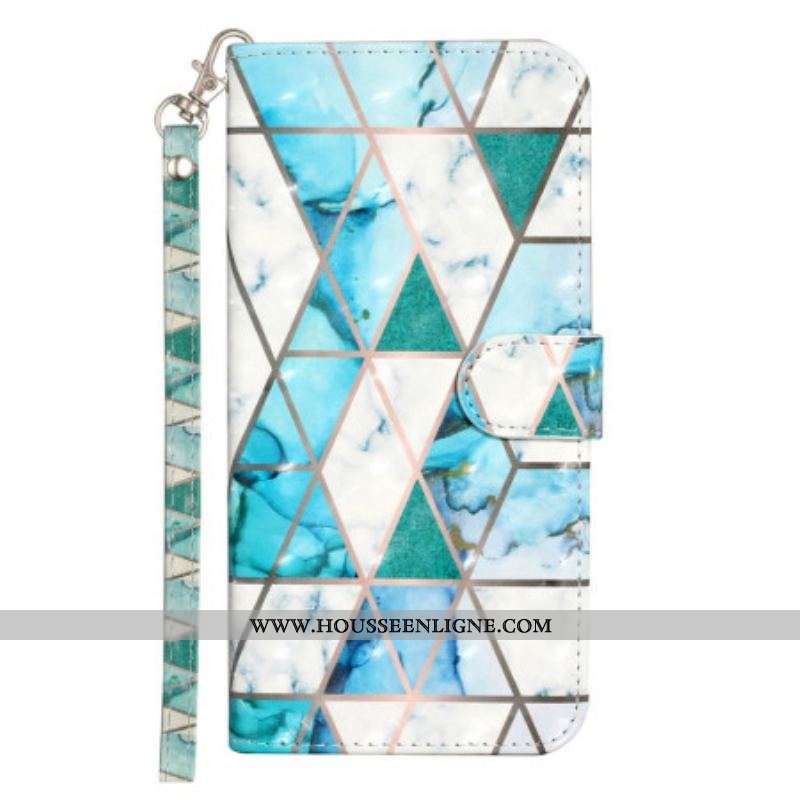 Housse iPhone 15 Pro Marbre 3D à Lanière