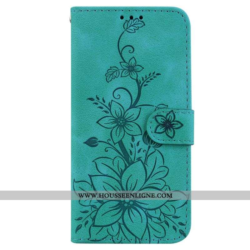 Housse iPhone 15 Pro Max Florale à Lanière