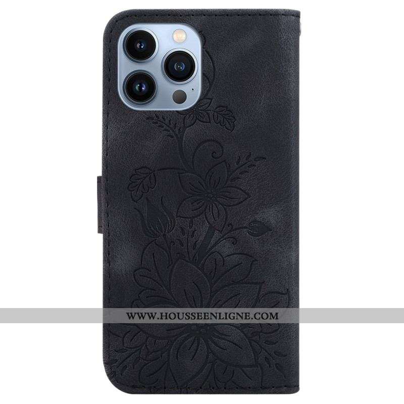 Housse iPhone 15 Pro Max Florale à Lanière