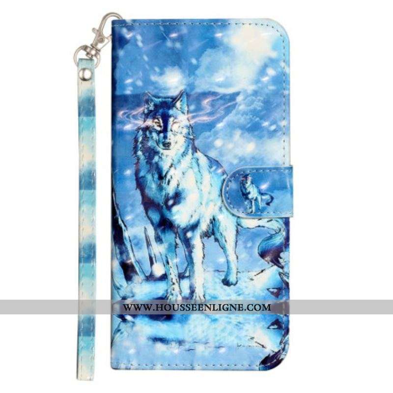 Housse iPhone 15 Pro Max Loup 3D à Lanière
