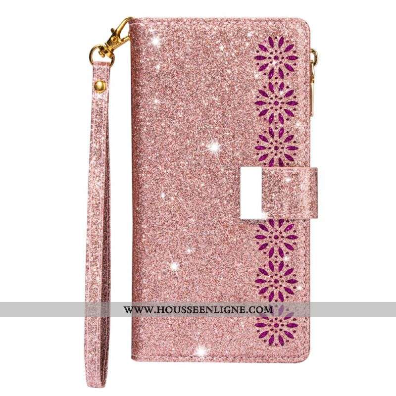 Housse iPhone 15 Pro Max Paillettes avec Porte-Monnaie