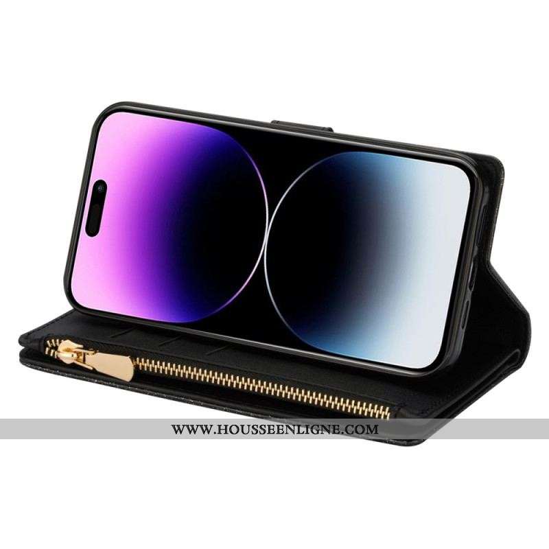 Housse iPhone 15 Pro Max Paillettes avec Porte-Monnaie