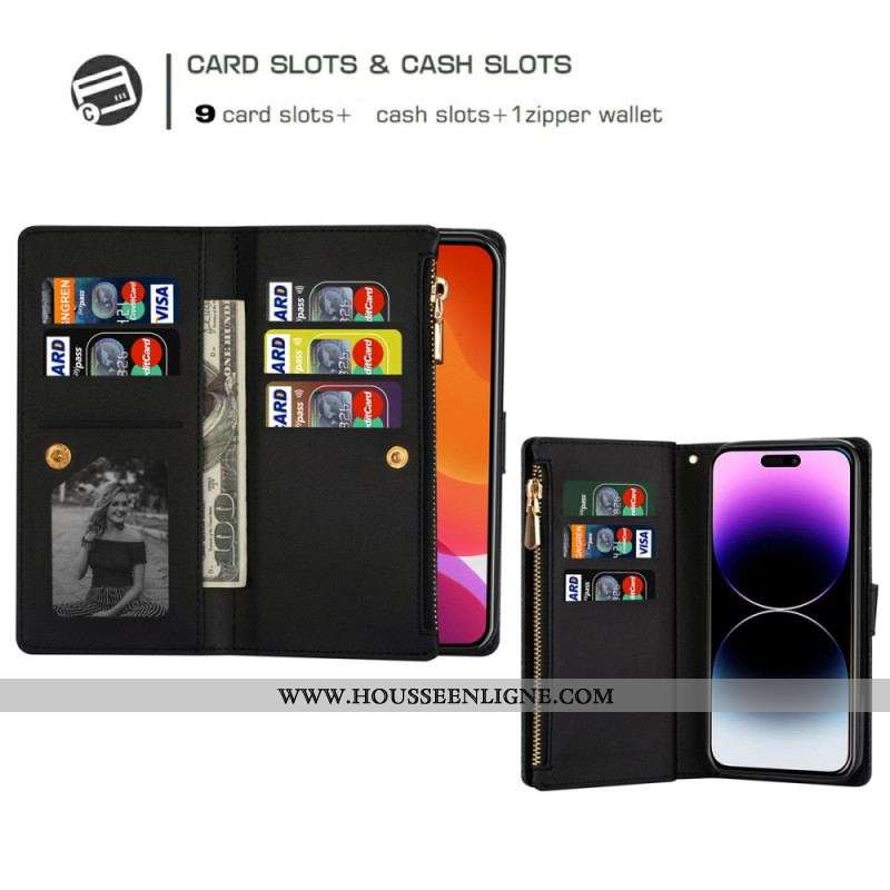 Housse iPhone 15 Pro Max Paillettes avec Porte-Monnaie