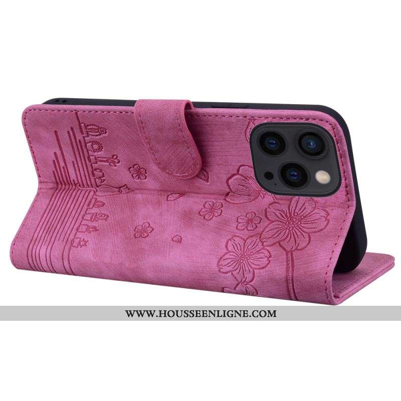 Housse iPhone 15 Pro Max Rêverie de Chat à Lanière