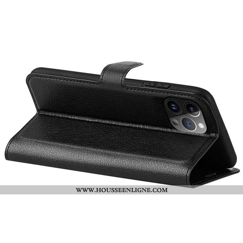 Housse iPhone 15 Pro Max Simili Cuir Litchi Classique