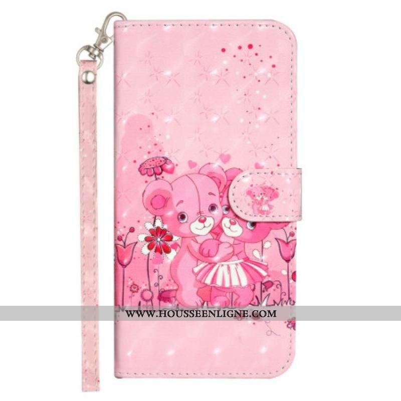 Housse iPhone 15 Pro Oursons 3D à Lanière
